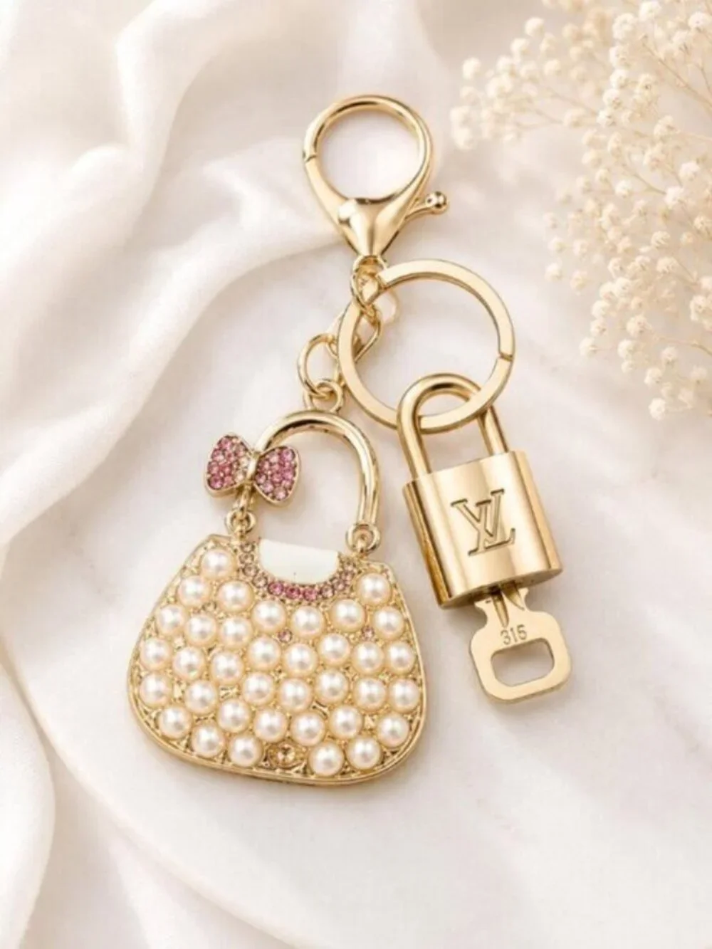 Louis Vuitton Authentic Gold Padlock 🔑 Key + Stylish Bag Unbranded Charm